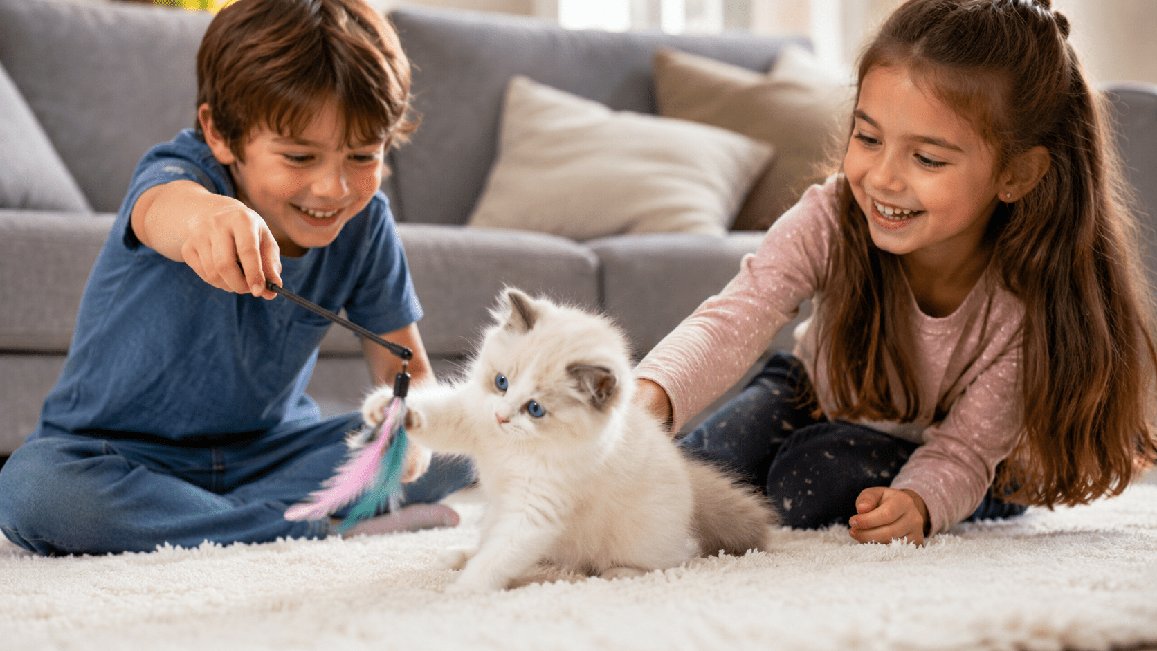 ragdoll kitten playing with kittens