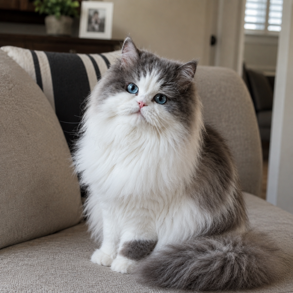 Majestic purebred Persian sire showcasing a thick flowing coat, perfectly flat expressive doll-face, and calm dignified presence. Majestic purebred Persian sire showcasing a thick flowing coat, perfectly flat expressive doll-face, and calm dignified presence.